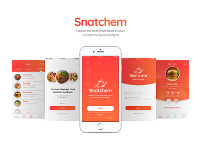 Snatchem app design food app ui interface mobile app design product design ui ui ux ui ux user experience userinterfacedesign ux designer