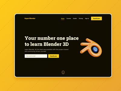 Super Blender - Blender Tutorials Hub design hero section ui ui design web design website