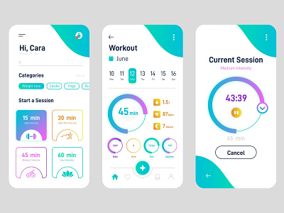 Workout Tracking App Concept app illustrator logo mobile app ui