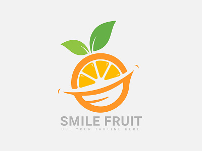 Smile Fruit Orange Logo Design