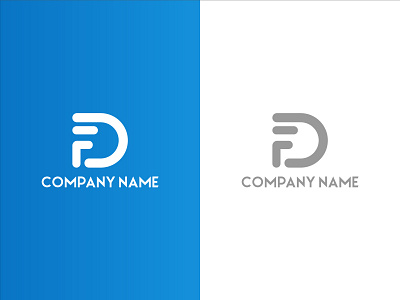 DF or FD Letter Initial Logo Design Template Vector