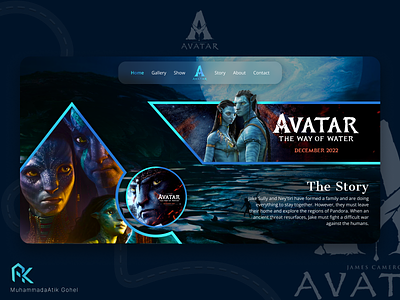 The website design theme for “Avatar: The Way of Water” ak atik gohel avatar avatar 2 avatar movie avatar movie website avatar webdesign movie movie home page design movie website ui webdesign website design