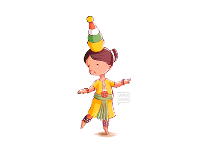 Karakaattam is an ancient folk dance of Tamil Nadu. childrens book childrens illustration cute cute illustration dance doodle doodle art illustration kidlit kids illustration tamil tamilnadu tradition vinosasi