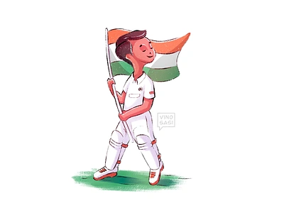 India's historic test win at the Gabba 🇮🇳 #indvsaus boy childrens book childrens illustration cricket cute cute illustration digital art doodle doodle art drawing illustration india indians kidlit sketching sports victory vinosasi