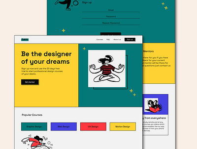 Lern E-Learning Website landing page ui design uiux web design website