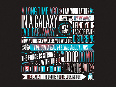 The best of Star Wars! film jedi lightsaber may 4th millenium falcon movie quote r2d2 skywalker star wars star wars day typography