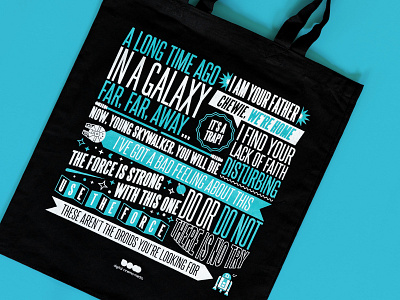 Star Wars Movie Quote Tote bag cinema film galaxy iconic movie print quote science fiction space star wars tote bag