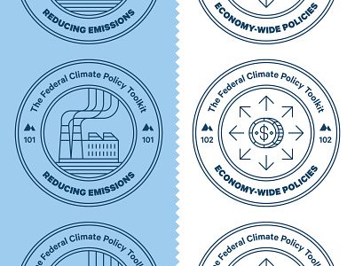 Climate Policy Badges badge climate change coin editorial environment factory icon line icon magazine money policy research science stamp