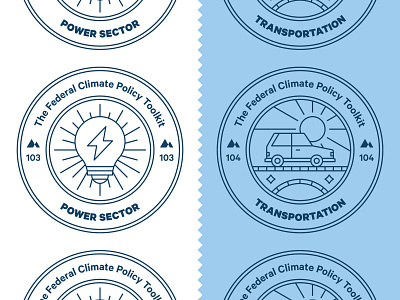 Climate Policy Badges badge badges car climate change editorial energy environment icon light bulb line icon magazine science stamps