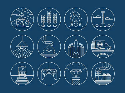 Greenhouse Gas Emissions Icons climate change editorial energy environment factory farm farming fire gaming house icon icon set light line icon magazine plane science train truck