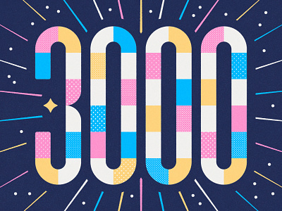 3000 followers! creativity dribbble followers number thanks type typography