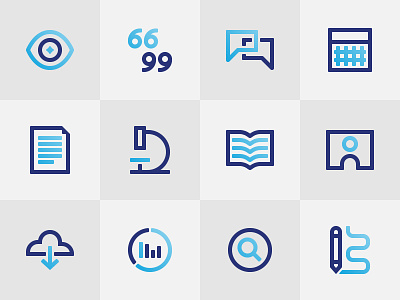 Frontiers Icons branding gradient icon set iconography icons rebrand research science ui ux