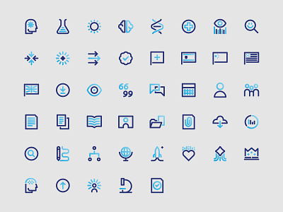 Frontiers Icons - Full Set branding icon icon set iconography rebrand research science ui ux