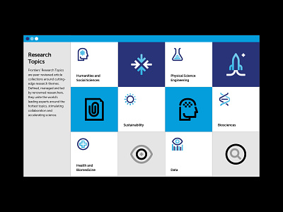 Frontiers Icon Library branding icon icon set iconography rebrand research science ui ux website