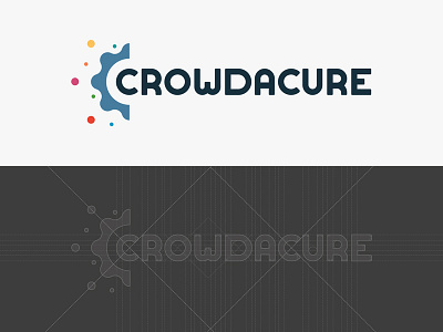 Crowdacure Logo crowd funding crowdfunding donate grid logo logotype medical process research science startup