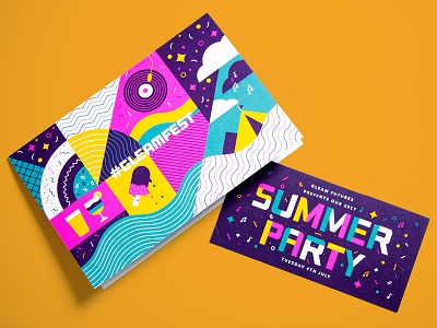 #GleamFest Summer Party Invite bold festival invitation invite minimal party print social media summer