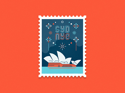 Travel Stamp No. 2 - Australia australia celebrate fireworks new year opera house stamp sydney travel