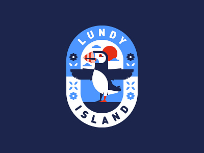 Lundy Island Badge badge bird lundy island nature puffin sticker wildlife