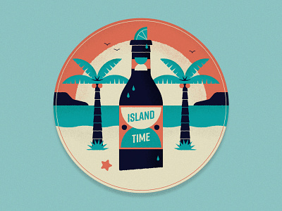 Island Time... beach beer contest holiday palm tree sea sticker mule sun sunset vacation