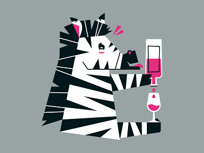 A zebra and his wine.