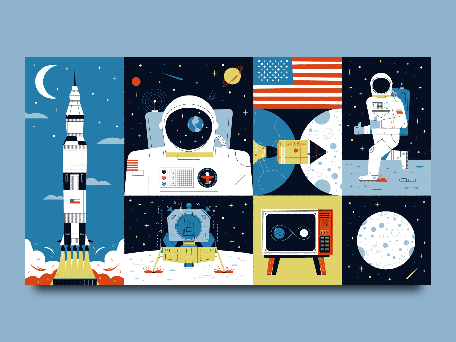 Moon Landing 50th Anniversary by James Round on Dribbble