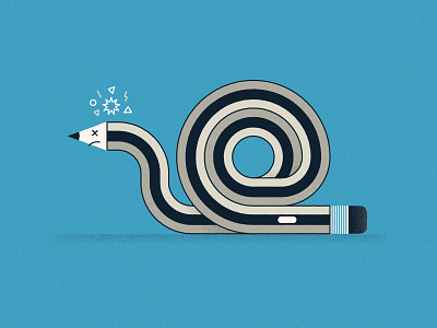 Slow day! animal creative block creativity design pencil slow snail