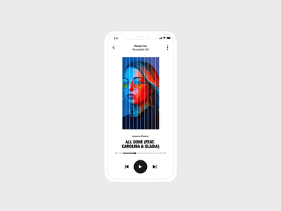 009 - Music Player after effects clean ui concept daily ui challenge inspiration mobile motion design music player music player ui ui ux waveform