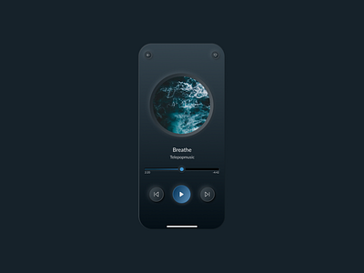 Music App Player Neumorphism Style app appdesign dark darkmode design dribbblers interface mobileapp music musicapp neomorphism player ui