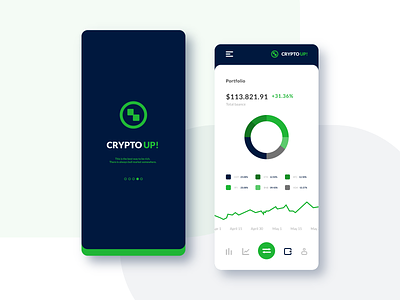 CryptoUP! - mobile app design android app app design crypto cryptowallet finance interface ios layout logo minimalism progress ui uidesign ux