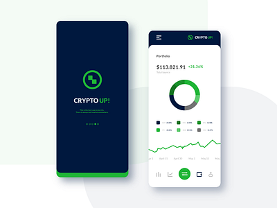 CryptoUP! - mobile app design android app app design crypto cryptowallet finance interface ios layout logo minimalism progress ui uidesign ux