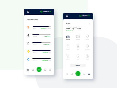 CryptoUP! - mobile app design android app app appdesign crypto cryptowallet finance interface ios app layout logo mnimalism progress ui uidesign ux