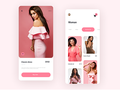 Fashion Store Mobile App android app app design app store ecomerce ecommerce fashion girls ios app modern pink ui ui design ux ux design vogue