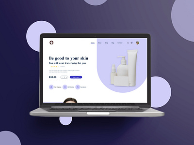 Skin Web desing purple skin care ui ux web