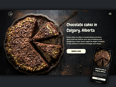 Website for a Chocolate Cake Shop in Calgary, Alberta, Canada cake chocolate bar delicious design mobile mobile design sweet ui design web website website concept