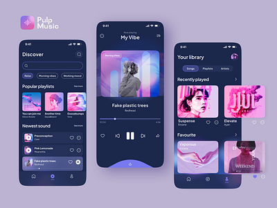 Music App concept app branding color cover design graphic design illustration interface logo music poster songs typography ui ux vector