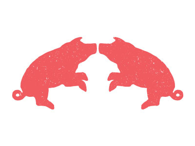 Kissing Pigs illustration