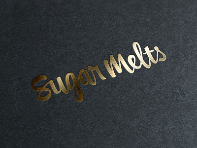 Sugar Melts bakery foil hand lettering logo logotype mockup