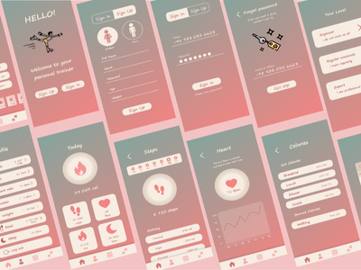 Fitness App app design illustration mobile app ui ux