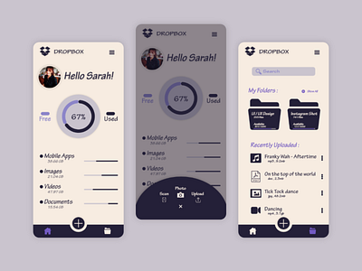DropBox App Redesign android android app android app design cloud dropbox dropbox app dropbox redesign file hosting service file manager file organization file sharing file upload files ios app management app mobile app organization personal cloud redesign ui