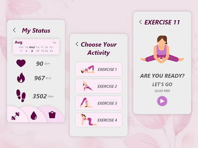 Fitness App android android app design app design exercise exercise app fitness fitness app ios app mobile app sport ui ux yoga yoga app
