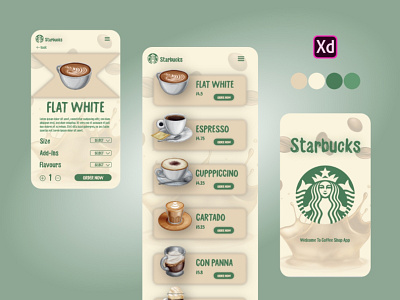 Starbucks App Redesign android android app android app design cafe coffee coffee shop coffee shop app coffeeshop coffeeshop app graphic design mobile app starbucks starbucks app ui