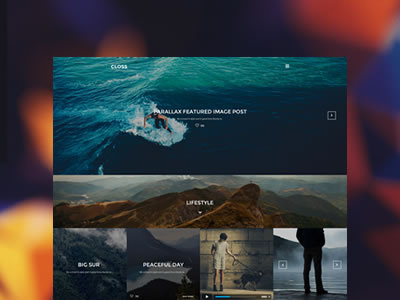 Closs blog flat on page ui ux web design wordpress theme