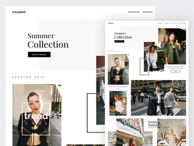 Pull&Bear clean clothes concept ecommerce minimalist pullbear responsive shop website