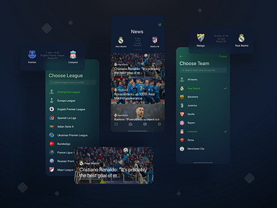 The Football - Mobile App app app design application blur card design football interface ios mobile news portfolio soccer soccer app