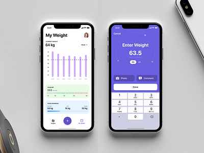 Weight Loss Tracker Mobile App Concept app application concept fitness fitness app free freebie interface ios mobile product sketch sketch file sport ui