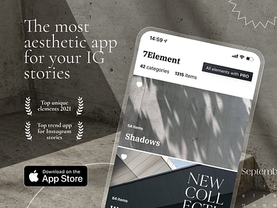 7Element - For best Insta story aesthetic app store branding creative design elements favorites graphic design instagram interface ios mobile mobile app product story trend