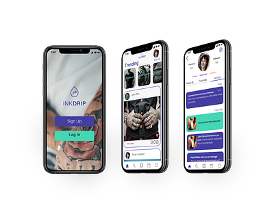 InkDrip: Tattoo App app design mobile product design ui ux