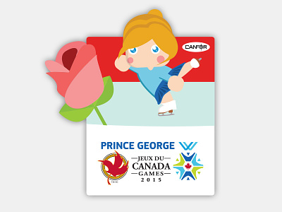 Figure skating pin canada games canfor character collectible pin figure prince george skate skating