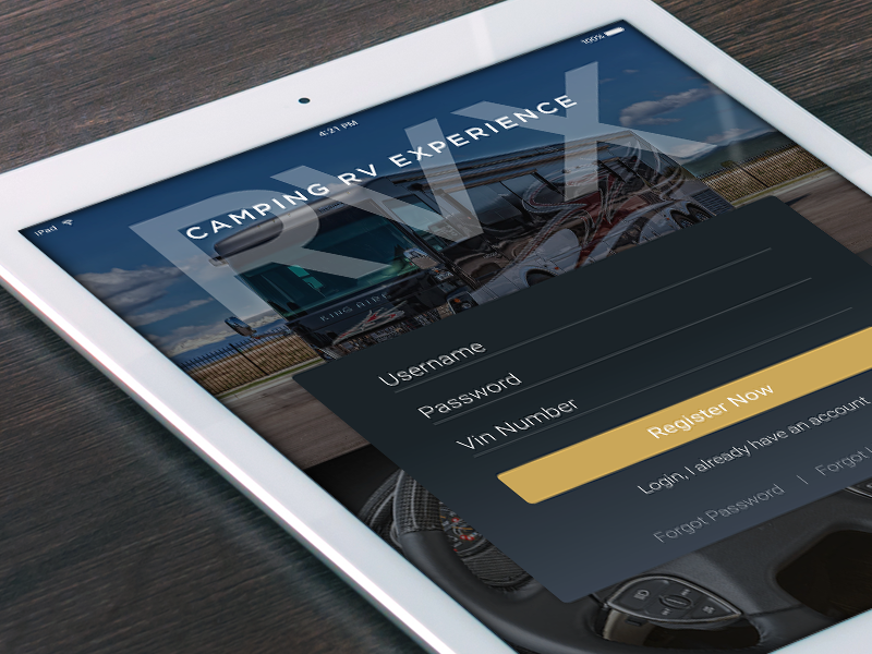 Login Screen ipad password username login