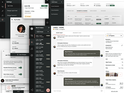 Material Resident Dashboard admin cards chat dashboard list material material design mobile profile sidebar sidebar menu unit